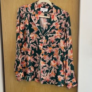 La LIGNE silk floral button up top Size M